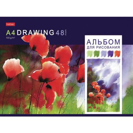 Альбом для рисования, А4, 48 листов, скоба, обложка картон, HATBER, 205х290 мм, "Акварельная палитра", 067588, 48А4В Альбом для рисования, А4, 48 листов, скоба, обложка картон, HATBER, 205х290 мм, "Акварельная палитра", 067588, 48А4В