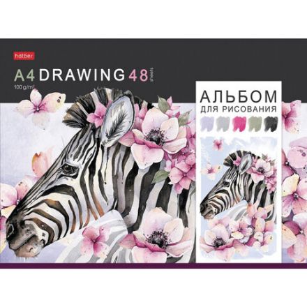 Альбом для рисования, А4, 48 листов, скоба, обложка картон, HATBER, 205х290 мм, "Акварельная палитра", 067588, 48А4В Альбом для рисования, А4, 48 листов, скоба, обложка картон, HATBER, 205х290 мм, "Акварельная палитра", 067588, 48А4В