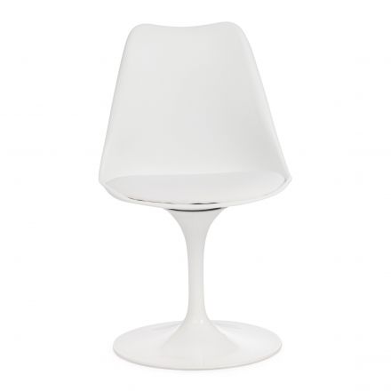 Стул Tetchair TULIP FASHION CHAIR (mod.109), металл/пластик/PU, 55x48x81см, белый / белый
