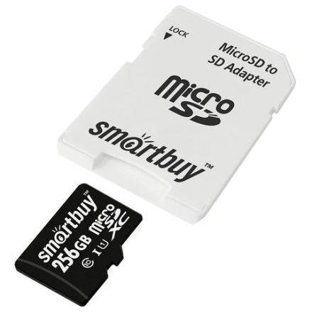 Карта памяти microSDXC 256 GB SMARTBUY, UHS-I, 90 Мб/сек (class 10), с адаптером, SB256GBSDCL10-01 Карта памяти microSDXC 256 GB SMARTBUY, UHS-I, 90 Мб/сек (class 10), с адаптером, SB256GBSDCL10-01