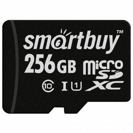 Карта памяти microSDXC 256 GB SMARTBUY, UHS-I, 90 Мб/сек (class 10), с адаптером, SB256GBSDCL10-01 Карта памяти microSDXC 256 GB SMARTBUY, UHS-I, 90 Мб/сек (class 10), с адаптером, SB256GBSDCL10-01