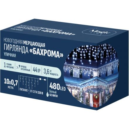 Гирлянда светодиодная 480 LED ламп, размер 1000х70 cм, белый 1реж.арт.96304 Гирлянда светодиодная 480 LED ламп, размер 1000х70 cм, белый 1реж.арт.96304