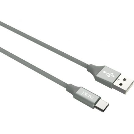 Кабель USB PERO DC-02 Type-C, 3А, 1м, серый