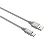 Кабель USB PERO DC-02 Type-C, 3А, 1м, серый