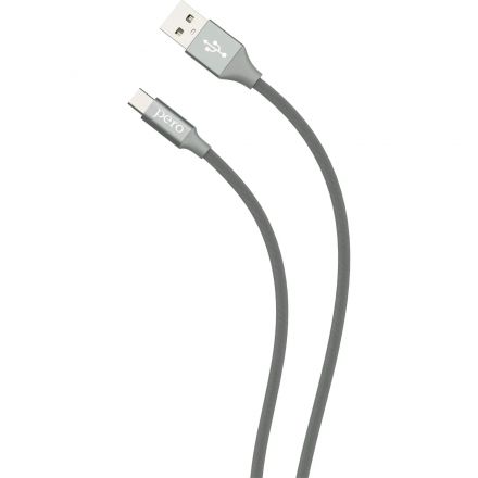 Кабель USB PERO DC-02 Type-C, 3А, 1м, серый