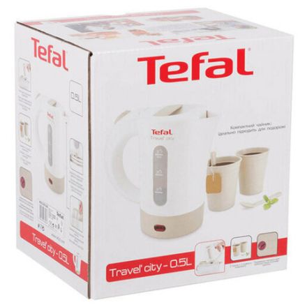Чайник TEFAL KO120130, 0,5 л, 650 Вт, закрытый нагревательный элемент, пластик, бело-бежевый, 7211001544 Чайник TEFAL KO120130, 0,5 л, 650 Вт, закрытый нагревательный элемент, пластик, бело-бежевый, 7211001544