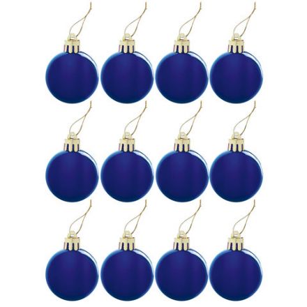 Шары ёлочные 12 шт., 4 см, "Solid Color", пластик, СИНИЕ, глянец, ЗОЛОТАЯ СКАЗКА, 591122 Шары ёлочные 12 шт., 4 см, "Solid Color", пластик, СИНИЕ, глянец, ЗОЛОТАЯ СКАЗКА, 591122