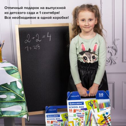 Набор школьных принадлежностей в подарочной коробке BRAUBERG "ШКОЛЬНЫЙ УНИВЕРСАЛЬНЫЙ", 50 предметов, 880123 Набор школьных принадлежностей в подарочной коробке BRAUBERG "ШКОЛЬНЫЙ УНИВЕРСАЛЬНЫЙ", 50 предметов, 880123