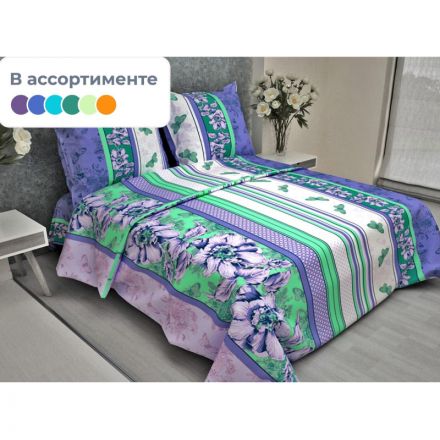 Постельное белье 1,5сп набивн.бязь 140г/м2 (нав.70х70 1шт.), ассорти