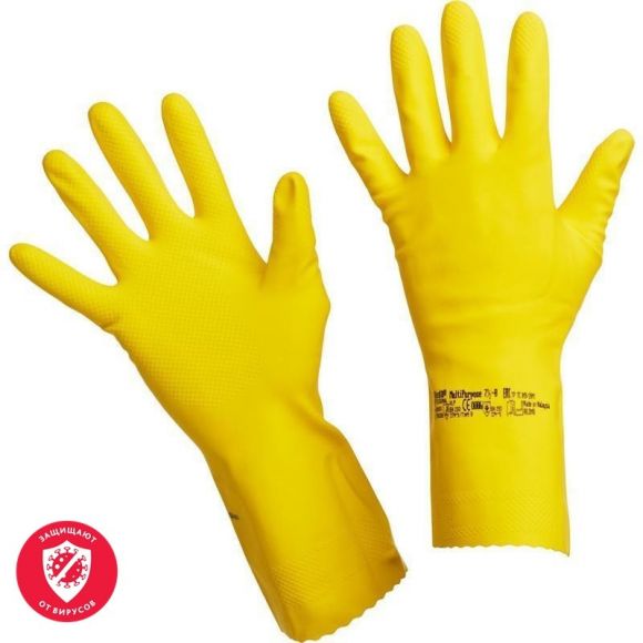 Перчатки латексные Vileda Professional Многоцелевые желтые (размер 7.5-8, M, артикул производителя 100759)