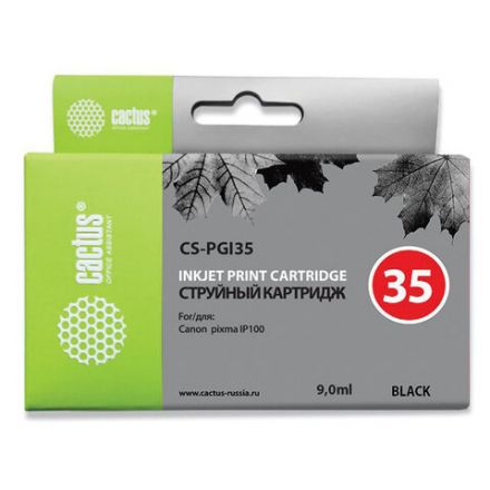 Картридж струйный CACTUS (CS-PGI35) для CANON PIXMA ip100, черный Картридж струйный CACTUS (CS-PGI35) для CANON PIXMA ip100, черный