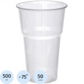 Стакан одноразовый 500мл прозр., для хол/гор. бюджет, КОМУС ПП 50шт/уп