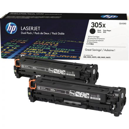 Картридж лазерный HP 305X CE410XD чер. для CLJ Pro 300 Color M351(2шт/уп) Картридж лазерный HP 305X CE410XD чер. для CLJ Pro 300 Color M351(2шт/уп)