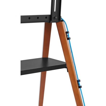 Стойка интерьерная Uniteki STB008WOOD с полкой, 32-65, телескопическая