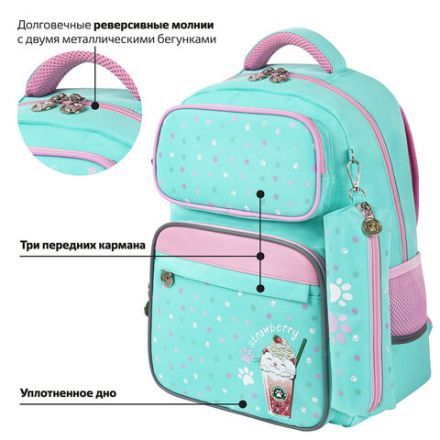 Рюкзак ЮНЛАНДИЯ COMPLETE с пеналом в комплекте, эрго-спинка, "Yummy cat", 42х29х14 см, 270663 Рюкзак ЮНЛАНДИЯ COMPLETE с пеналом в комплекте, эрго-спинка, "Yummy cat", 42х29х14 см, 270663