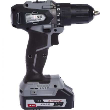 Дрель-шуруповерт аккумуляторная ИНТЕРСКОЛ ДА-13/18ВК 2АКБ(2Ач) 575.2.2.70 Дрель-шуруповерт аккумуляторная ИНТЕРСКОЛ ДА-13/18ВК 2АКБ(2Ач) 575.2.2.70