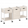 Loft Тумба на колесных опорах наборная. Вариант №6 VR.L-TN-6.K Денвер светлый/Белый металл 1440*460*767