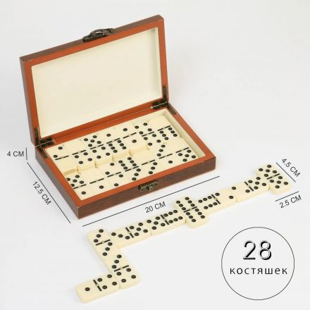 Настольная игра Домино классическое 'Подарочное', 28 штук, 1267610 Настольная игра Домино классическое 'Подарочное', 28 штук, 1267610