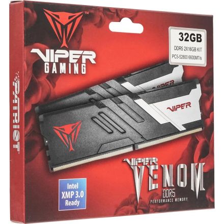 Модуль памяти Patriot Viper DDR5 DIMM 32GB(2x16Gb) 6600MHz(PVV532G660C34K) Модуль памяти Patriot Viper DDR5 DIMM 32GB(2x16Gb) 6600MHz(PVV532G660C34K)