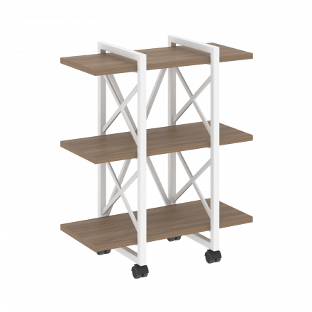 Loft Стеллаж на колесных опорах-3 полки VR.L-MST.K-3.4V Дуб аризона/Белый металл 800*400*968 Loft Стеллаж на колесных опорах-3 полки VR.L-MST.K-3.4V Дуб аризона/Белый металл 800*400*968