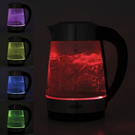 Чайник KITFORT КТ-6107, 1,7 л, 2200 Вт, закрытый нагревательный элемент, ТЕРМОРЕГУЛЯТОР, стекло, черный Чайник KITFORT КТ-6107, 1,7 л, 2200 Вт, закрытый нагревательный элемент, ТЕРМОРЕГУЛЯТОР, стекло, черный