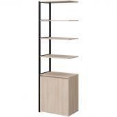 Полустеллаж для документов K-Loft  241H027 645х400х2105 дуб сканд/черный