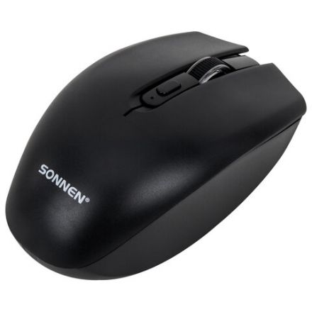 Мышь беспроводная USB, 800/1200/1600 dpi, 5 кнопок + колесо-кнопка, оптическая, SONNEN Q80, черная, 513945 Мышь беспроводная USB, 800/1200/1600 dpi, 5 кнопок + колесо-кнопка, оптическая, SONNEN Q80, черная, 513945
