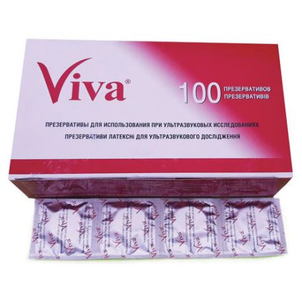 Презервативы для УЗИ VIVA, комплект 100 шт., без накопителя, гладкие, без смазки, 210х28 мм, 108020021 Презервативы для УЗИ VIVA, комплект 100 шт., без накопителя, гладкие, без смазки, 210х28 мм, 108020021