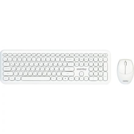 Набор клавиатура+мышь Smartbuy мультимедийный, белый (SBC-666395AG-W)