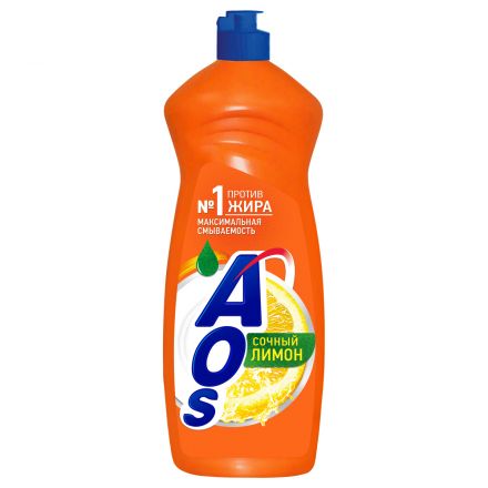 Средство для мытья посуды AOS "Лимон", 900мл Средство для мытья посуды AOS "Лимон", 900мл