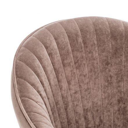 Стул с подлокотниками Leset Вайд, каркас Белый, велюр Латте Латте, Ткань Велюр