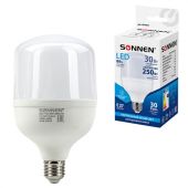 Лампа светодиодная SONNEN, 30 (250) Вт, цоколь Е27, цилиндр, нейтральный белый, 30000 ч, LED Т100-30W-4000-E27, 454923