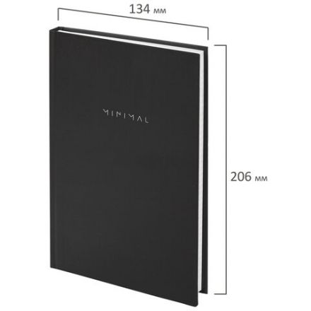 Блокнот А5 134х206 мм, 80 л., твёрдый, клетка, BRAUBERG "Minimal", черный, 116436 Блокнот А5 134х206 мм, 80 л., твёрдый, клетка, BRAUBERG "Minimal", черный, 116436