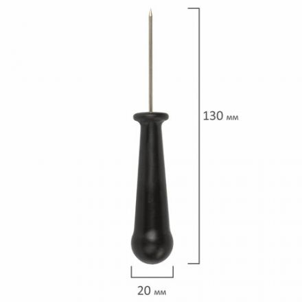 Шило канцелярское малое STAFF, общая длина 130 мм, диаметр иглы 2 мм, ручка черная, 237175 Шило канцелярское малое STAFF, общая длина 130 мм, диаметр иглы 2 мм, ручка черная, 237175