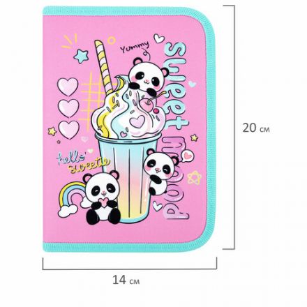 Пенал ПИФАГОР, 1 отделение, 2 откидные планки, полиэстер, 20х14 см, "Sweet mood", 272288 Пенал ПИФАГОР, 1 отделение, 2 откидные планки, полиэстер, 20х14 см, "Sweet mood", 272288