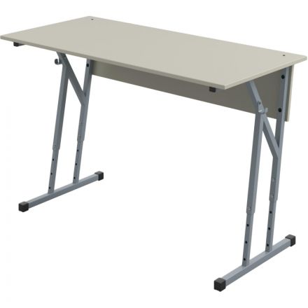 Парта MET_Комус Стол ученический 2-местный 3-7р.г. серый/серый Парта MET_Комус Стол ученический 2-местный 3-7р.г. серый/серый