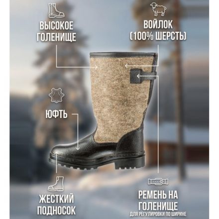 Сапоги войлочные 'Мороз' (р.46) (М7) Сапоги войлочные 'Мороз' (р.46) (М7)