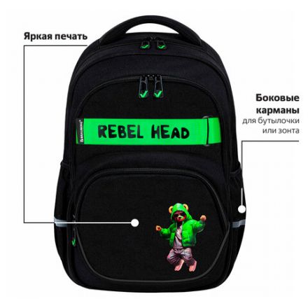 Рюкзак BRAUBERG MOTION, 2 отделения, 3 кармана, "Be cool", 41х28х17 см, 273116