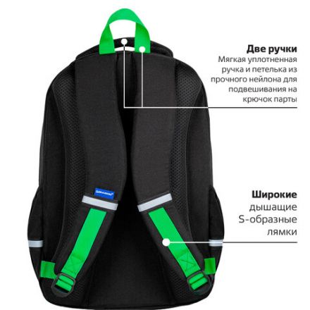 Рюкзак BRAUBERG MOTION, 2 отделения, 3 кармана, "Be cool", 41х28х17 см, 273116