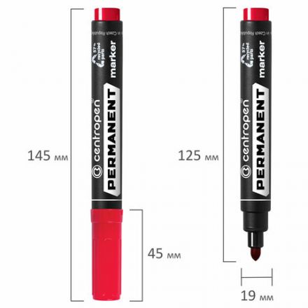 Маркер перманентный CENTROPEN 8566, КРАСНЫЙ, круглый наконечник, 2,5 мм, 5 8566 0104 Маркер перманентный CENTROPEN 8566, КРАСНЫЙ, круглый наконечник, 2,5 мм, 5 8566 0104