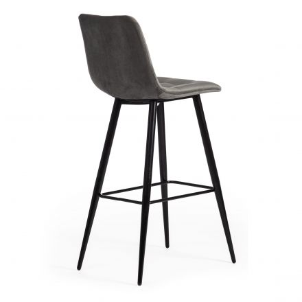 Стул барный CHILLY (mod.7095б), ткань/металл, 50х44х104 см, высота до сиденья 76 см, серый barkhat 26/черный Стул барный CHILLY (mod.7095б), ткань/металл, 50х44х104 см, высота до сиденья 76 см, серый barkhat 26/черный