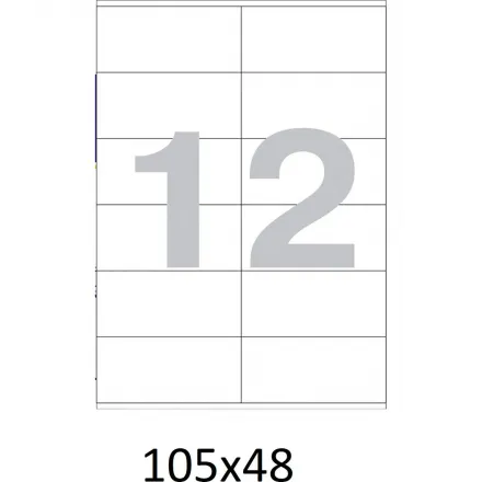 Этикетки самоклеящиеся ProMega Label Basic 105×48 мм A4 12 штук на листе белые (100 листов в упаковке)