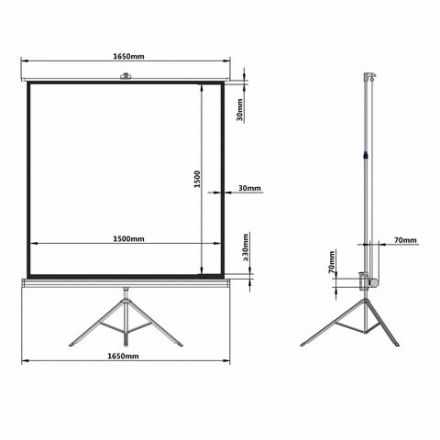 Экран проекционный на треноге (150х150 см), матовый, 1:1, BRAUBERG "TRIPOD", 236729