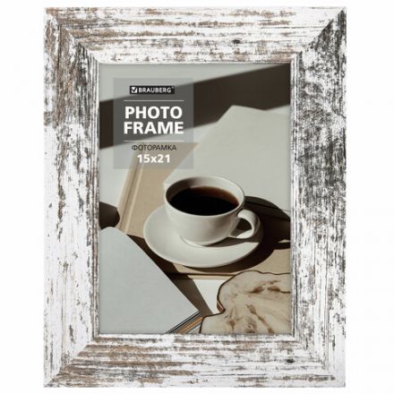 Рамка 15х21 см небьющаяся, багет 40 мм, МДФ, BRAUBERG "Christopher", белая/коричневая, 391269 Рамка 15х21 см небьющаяся, багет 40 мм, МДФ, BRAUBERG "Christopher", белая/коричневая, 391269