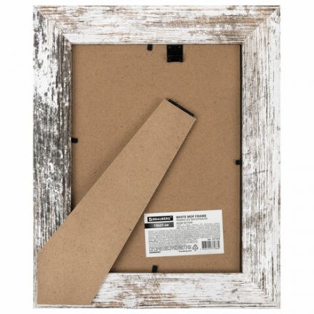 Рамка 15х21 см небьющаяся, багет 40 мм, МДФ, BRAUBERG "Christopher", белая/коричневая, 391269 Рамка 15х21 см небьющаяся, багет 40 мм, МДФ, BRAUBERG "Christopher", белая/коричневая, 391269