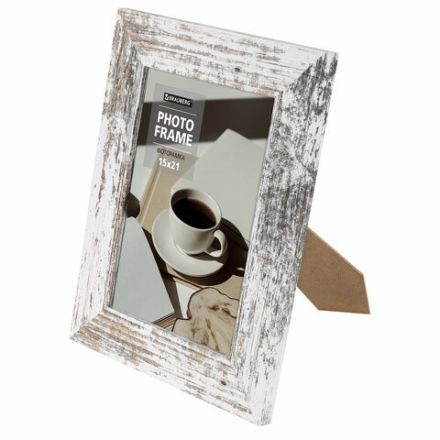 Рамка 15х21 см небьющаяся, багет 40 мм, МДФ, BRAUBERG "Christopher", белая/коричневая, 391269 Рамка 15х21 см небьющаяся, багет 40 мм, МДФ, BRAUBERG "Christopher", белая/коричневая, 391269