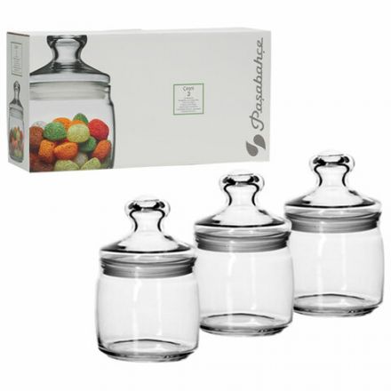 Банка для сыпучих продуктов, с крышкой, КОМПЛЕКТ 3 штуки, 500 мл, стекло, PASABAHCE "ЧЕШНИ", фирменная подарочная упаковка, 97424 Банка для сыпучих продуктов, с крышкой, КОМПЛЕКТ 3 штуки, 500 мл, стекло, PASABAHCE "ЧЕШНИ", фирменная подарочная упаковка, 97424