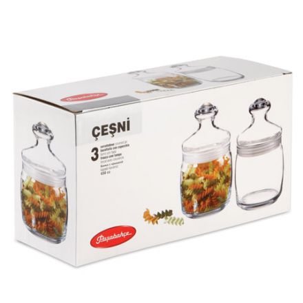 Банка для сыпучих продуктов, с крышкой, КОМПЛЕКТ 3 штуки, 500 мл, стекло, PASABAHCE "ЧЕШНИ", фирменная подарочная упаковка, 97424 Банка для сыпучих продуктов, с крышкой, КОМПЛЕКТ 3 штуки, 500 мл, стекло, PASABAHCE "ЧЕШНИ", фирменная подарочная упаковка, 97424