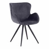 Кресло Tetchair BOEING ( mod. 9120) металл/вельвет, 42x58x84.5x47см, серый (HLR 21)/черный