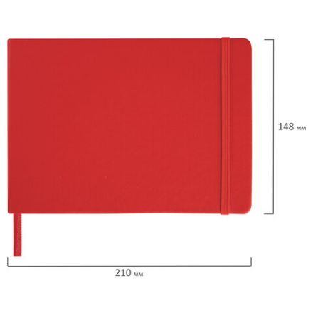 Скетчбук, слоновая кость 140 г/м2 210х148 мм, 80 л., КОЖЗАМ, резинка, BRAUBERG ART CLASSIC, красный, 113197 Скетчбук, слоновая кость 140 г/м2 210х148 мм, 80 л., КОЖЗАМ, резинка, BRAUBERG ART CLASSIC, красный, 113197